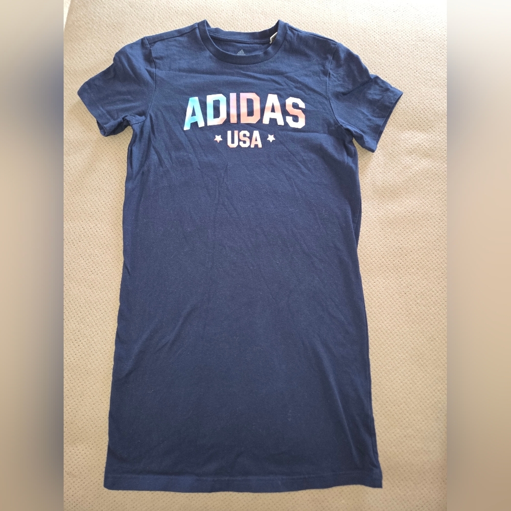 adidas Women's Navy/Multi America Cotton T Shirt Dress size XS - Picture 3 of 12